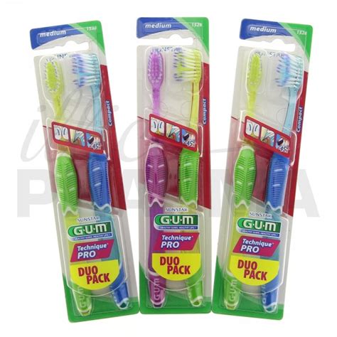 Technique Pro Medium Compacte Duo Lot 8 2 offerts Gum Brosses à