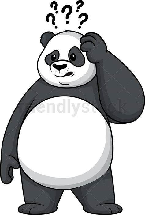 Confused Panda Cartoon Clipart Vector FriendlyStock