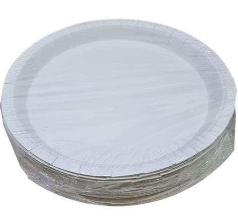 Round White Biodegradable Paper Plate For Event And Party Supplies