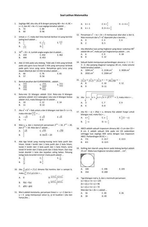 (PDF) Latihan Soal Matematika - DOKUMEN.TIPS