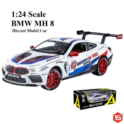 124 Scale Diecast Bmw M8 Gte Mh8 Alloy Car Model Boys Toyslights Up