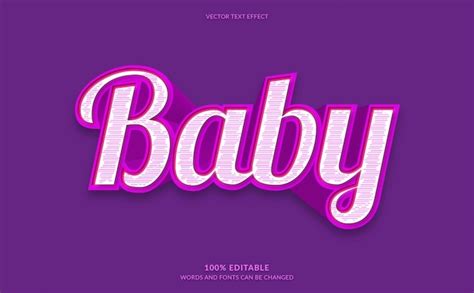 Premium Vector | Baby girl pink editable text effect.