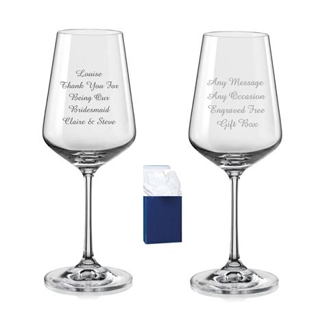 Personalised Wine Glass Engraved Wedding Birthday Glass T Custom