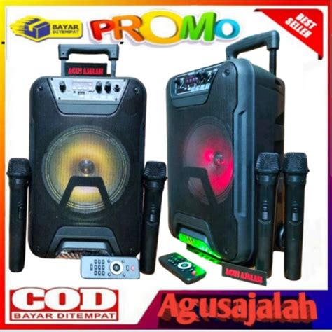 Jual Cod Speaker Bluetooth Fleco 8 5 Inch Troly Portabel Karoke Free