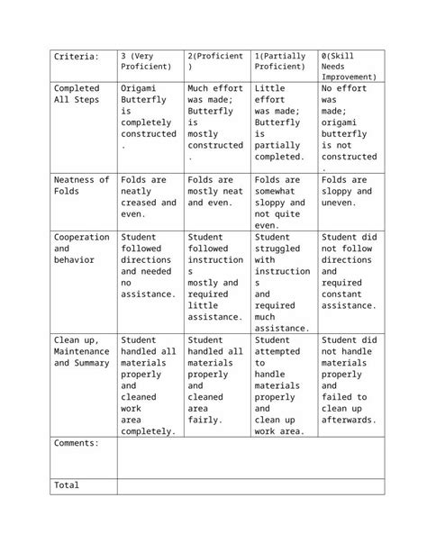 Docx Origami Rubric Dokumen Tips