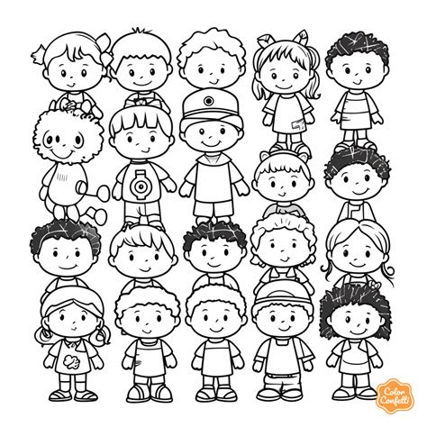 People Coloring Page for Kids | Free Printable | Family coloring ...