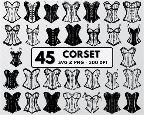 Women Corset Silhouette Svg Corset Svg Bundle Set Women Fashion