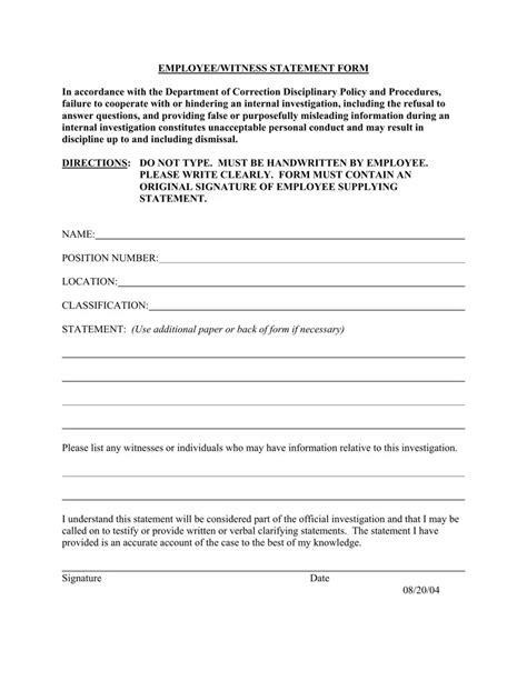 Employee Statement Fill Out Printable PDF Forms Online