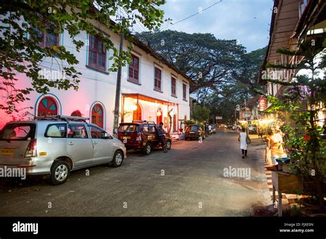 Princes Street At Night Fort Kochi Kerala India Stock Photo - Alamy