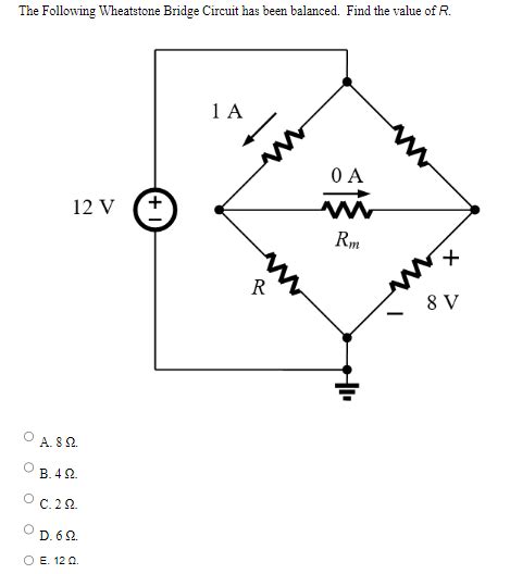 Solved The Following Wheatstone Bridge Circuit Has Been Chegg