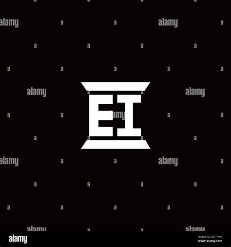 Ei Logo Initial Letter Monogram With Pillar Shape Design Template