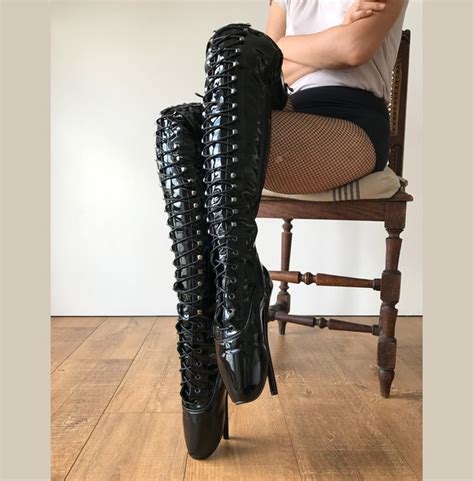 Rtbu Ezra 60cm Wide Tongue Corset Dominatrix Thigh Boot Rebelsmarket