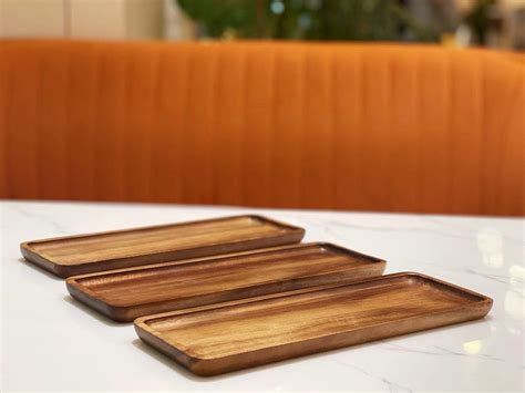 Amazon Large Solid Acacia Wood Serving Platter 16 X 6 Inches