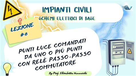 Schemi elettrici base punti luce comandati da uno o più punti con relè