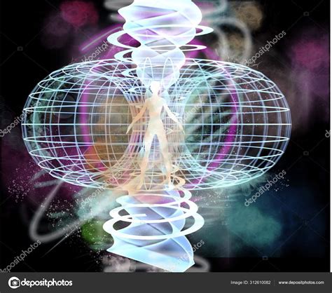 Energy Aura Man Spiral Flow Energy Design Print Illustration Render