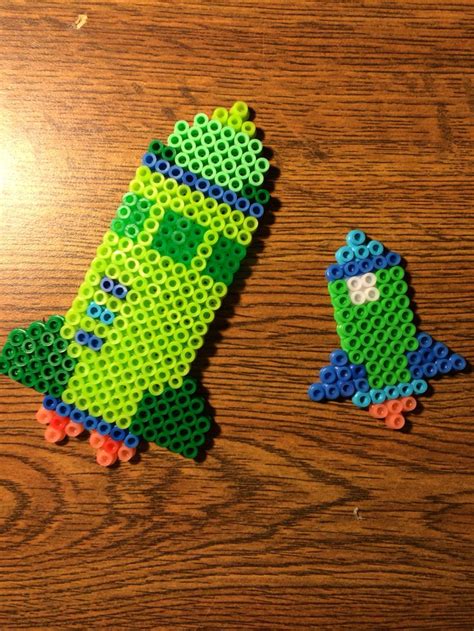 Small And Larger Rocket Melty Bead Patterns Perler Creations