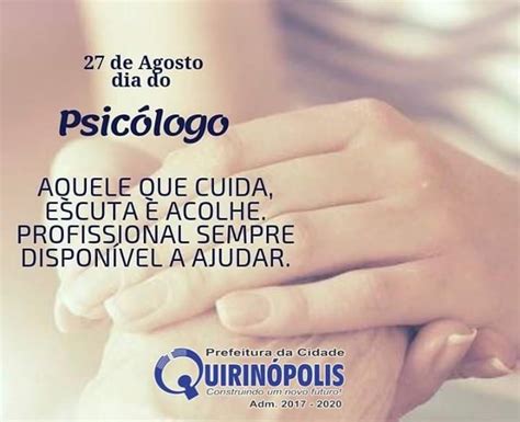 27 De Agosto Dia Do Psicólogo Prefeitura Municipal De Quirinópolis Go