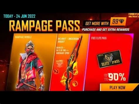 RAMPAGE PASS EVENT IN FREE FIRE 2022 FREE FIRE BIG UPDATED GARENA