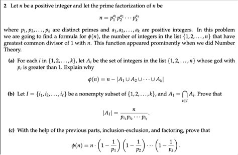 Solved 2 Let N Be A Positive Integer And Let The Prime