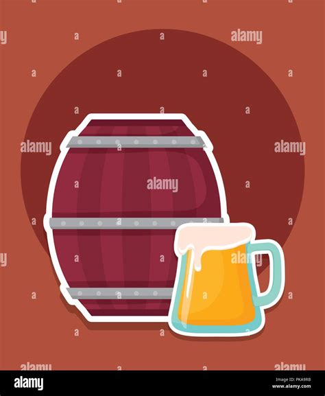 Beer Barrel Wooden Icon Vector Illustration Design Stock Vector Image