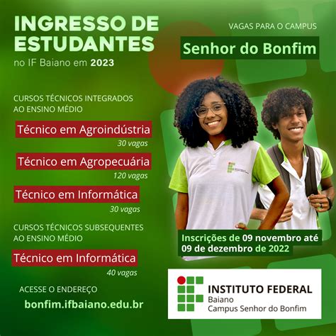 Campus Senhor Do Bonfim Publicado Edital Para Ingresso De Estudantes