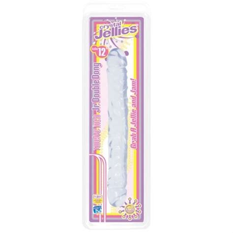 Crystal Jellies Jr Double Dong 12 Inch Clear Soft Texture Bedroom