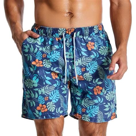 Short De Plage Homme Design Tropical Imprim Taille Lastique Avec