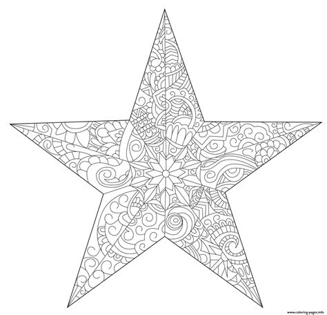 Star Coloring Pages For Adults