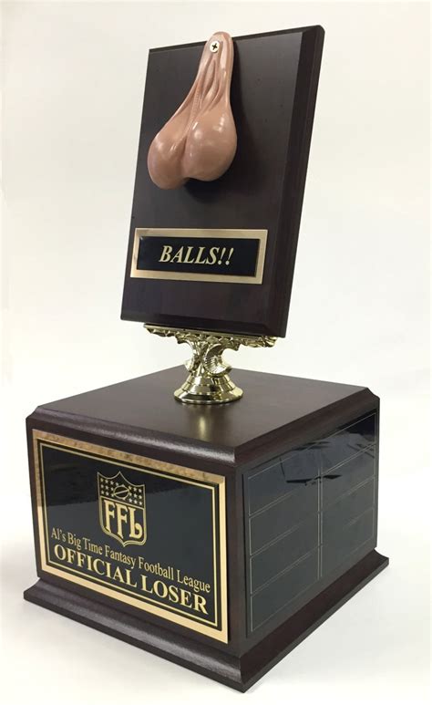 14" Tall "Balls!" Fantasy Football Loser Perpetual Trophy - Best ...