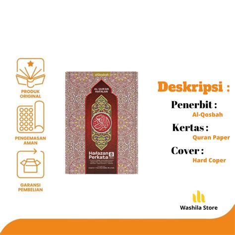 Jual Mushaf Al Quran HAFAZAN 8 Perkata A4 Alqosbah Hafalan Sangat Super