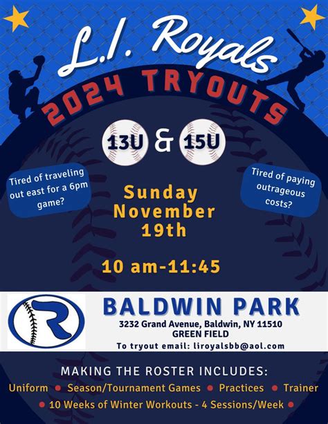 LI Royals Tryouts LI Hot Stove Baseball