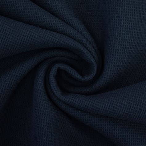 Waffle Cotton Mini Dark Blue Fabrics Hemmers