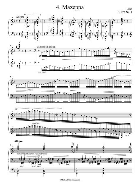 Free Piano Sheet Music Etudes Dexecution Transcendante S 139 No