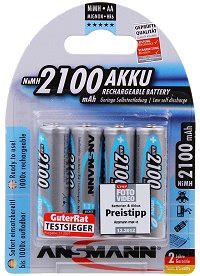 AA Ansmann MaxE 2100mAh Rechargeable AA Batteries Pack Of 4