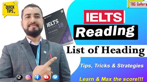 Ielts Reading I List Of Heading I Ielts Reading Tips I Reading Tricks I