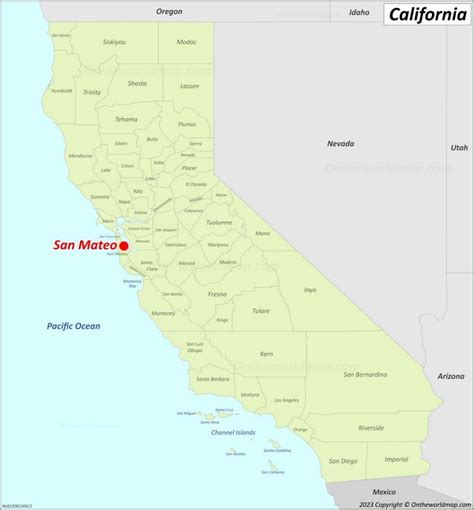 San Mateo Location On The California Map