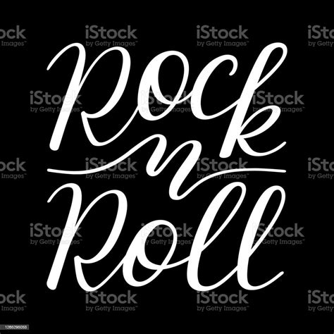 Rock And Roll Hand Lettering Stock Illustration Download Image Now