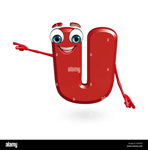 3d rendered illustration of alphabet U Cartoon Character Stock Photo - Alamy