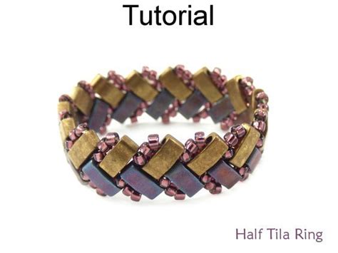 Hole Miyuki Half Tila Beaded Ring Beading Pattern Tutorial By Cara