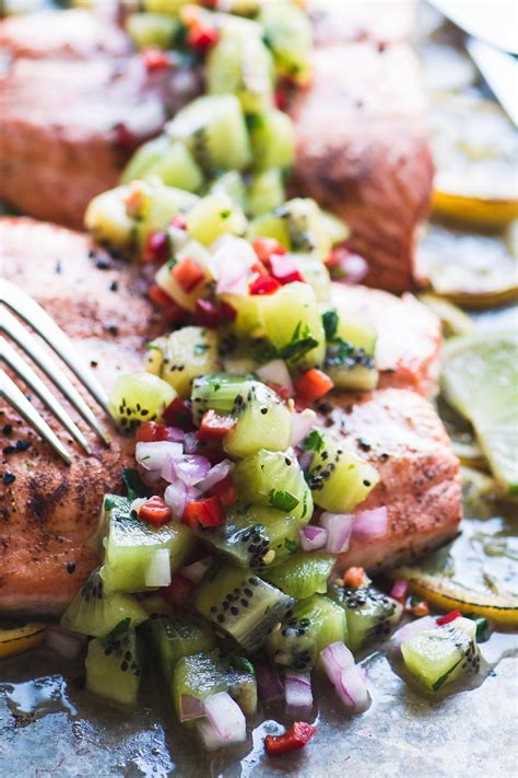 roasted  grilled salmon  kiwi salsa  view  great island