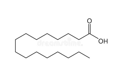 Palmitic Acid Molecule Formula Chemical Structure Stock Illustration