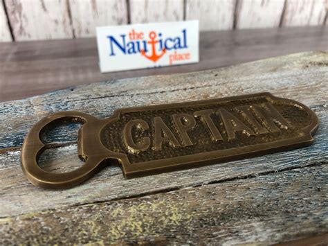 Solid Brass Captain Bottle Opener Antique Finish Beer Soda Nautical Bar Mancave T