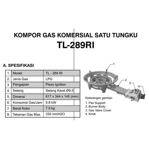 Jual Rinnai Kompor Gas Tungku Tl Ri Murah Low Pressure Shopee