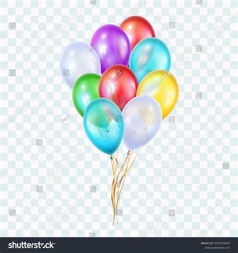 Group Colour Glossy Helium Balloons Holiday Stock Illustration ...