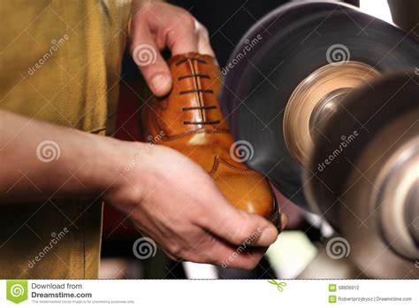 Polishing Shoes Stock Photo Image Of Cork Milling Brown 58806912