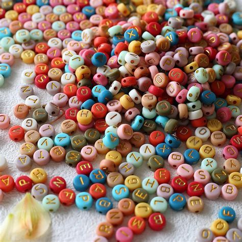 HERZWILD Perles Lettres 1000pcs Perle Alphabet Perle Colorées avec