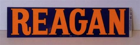 1980 Ronald Reagan President Campaign Bumper Sticker FLUORESCENT ORANGE