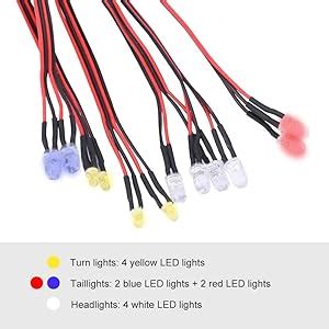 Dilwe 12 LED RC Car Light Lighting System Kit Simulation Flashing