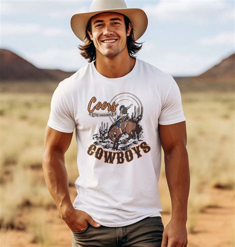 The Original Coors Cowboys T Shirt Coors Western Cowboy T Shirt