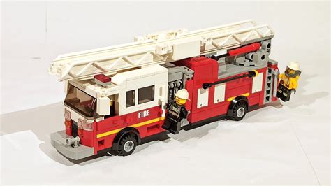 Lego Custom Moc American Fire Ladder Truck Youtube